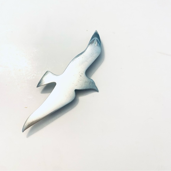 INTERNATIONAL STERLING Soaring Seagull Bird Brooch Pin, Pendant, silver 925 - Picture 2 of 9